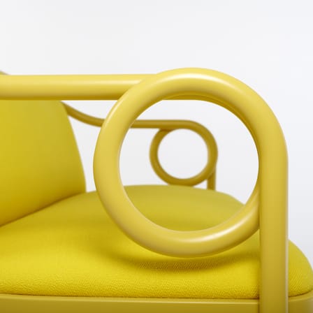 Banquette Loop tissu bois jaune / hêtre courbé - L 145 cm - Wiener GTV Design