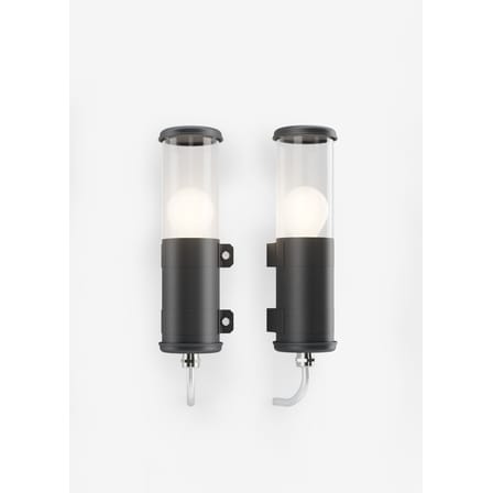 Outdoor-Wandleuchte Bendz metall schwarz / H 30 cm - Transparent - SAMMODE STUDIO