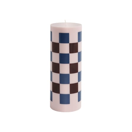 Bougie bloc Column cire multicolore / Ø 9 x H 25 cm / Seconde vie - Hay