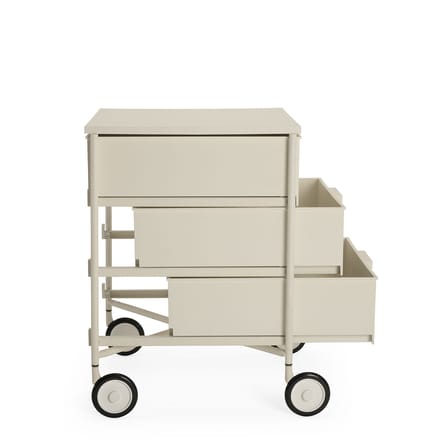 Caisson à roulettes Mobil plastique blanc / 3 tiroirs - Version mate/ Antonio Citterio, 1994 - Kartell