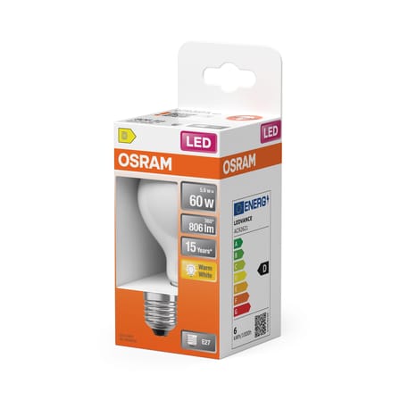 Classique A60 LED bulb E27 glass white Frosted / 5,9W (= 60W) - Warm white - Osram