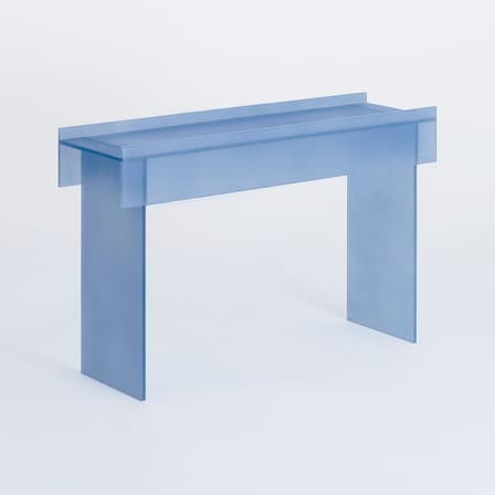 Console Simoon 09 verre bleu / L 130 x P 42 x H 80 cm - Recyclé - Glas Italia