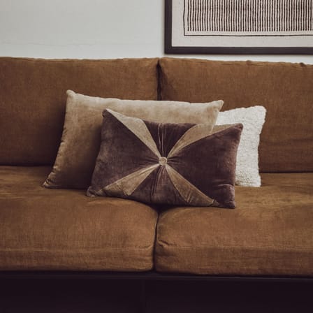 Cuscino Velvet tessuto marrone / 50 x 30 cm - HK LIVING