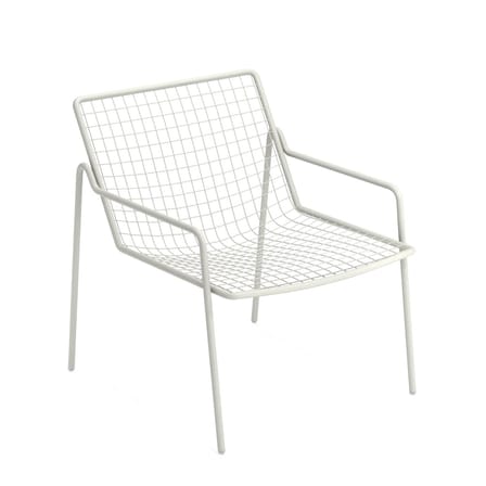 Fauteuil bas empilable Rio R50 métal blanc - Emu
