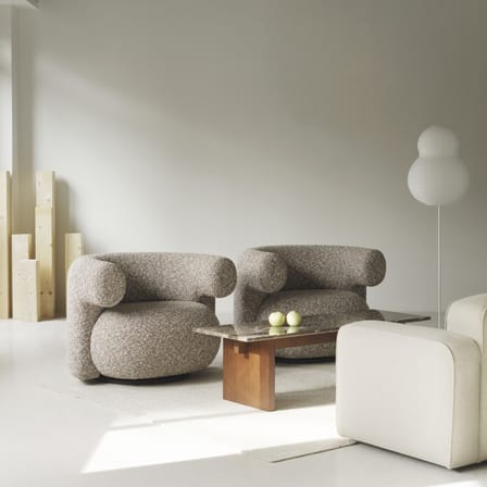 Fauteuil pivotant Burra tissu gris - Normann Copenhagen