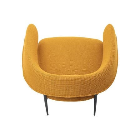 Fauteuil rembourré Nena Lounge tissu jaune - Zanotta