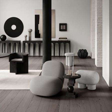 Fauteuil rembourré Toe Flat tissu beige - 101 COPENHAGEN