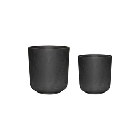 Among Flowerpot composite material black / Set of 2 - HÜBSCH