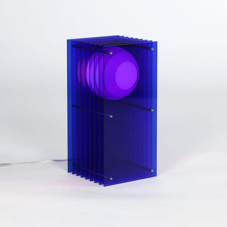 Lampe de table Lop Small Rectangle plastique bleu / Lauréat Archiproducts Design Award - BANG