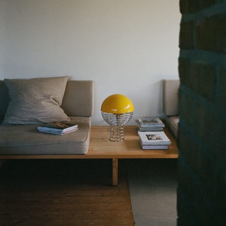 Lampe de table Wire métal jaune / Ø 30 x H 42 cm - Verner Panton, 1972 - Verpan