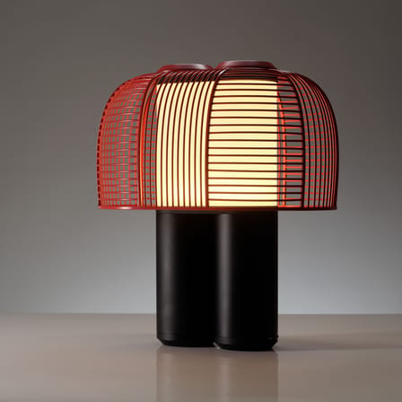 Lampe de table Yasuke métal rouge / L 39,5 x H 43 cm - DCW éditions