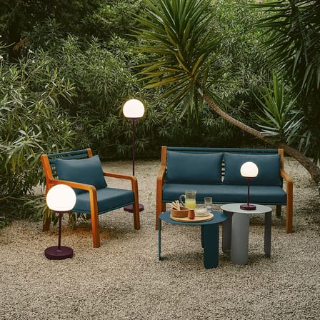 Lampe extérieur sans fil rechargeable Mooon! / Sphère plastqiue - H 63 cm - Bluetooth - Fermob