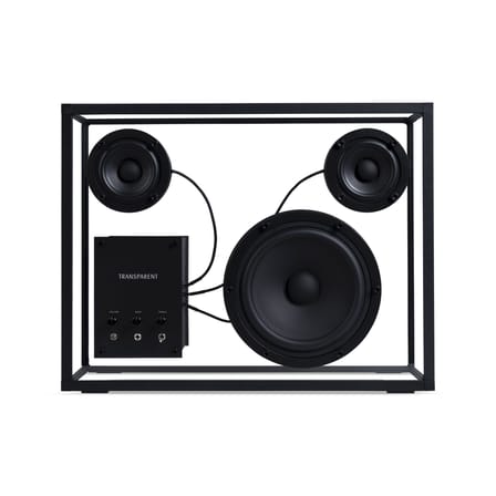 Lautsprecherbox Large glas schwarz transparent / L 42 x H 33 cm - Gehärtetes Glas - Transparent Speaker