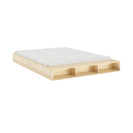 Lit double Merge / Pour matelas 160 x 200 cm - Banc / rangement intégré - KARUP DESIGN