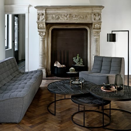 N701 Upholstered armchair textile grey / UK version - Ethnicraft