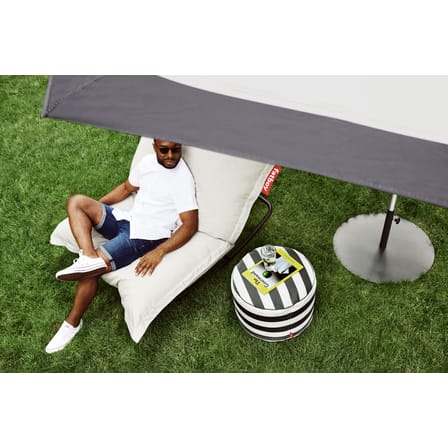 Pouf d'extérieur Point Outdoor tissu gris / Tissu Olefin - Ø 50 cm - Fatboy