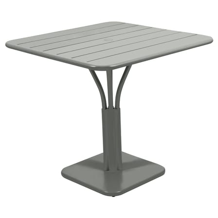 quadratischer Tisch Luxembourg metall grün grau / 80 x 80 cm - Fuß mittig - Fermob
