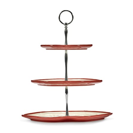 Serviteur Les Objets Mouleversants céramique rouge / 3 plateaux - Serax