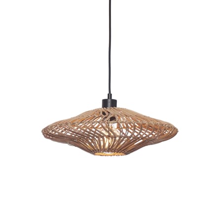 Sospensione Zanzibar fibre legno beige rattan naturale / Ø 40 cm - GOOD&MOJO