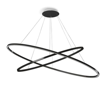 Suspension Ellisse Double LED métal noir / Ø 135 cm - Nemo