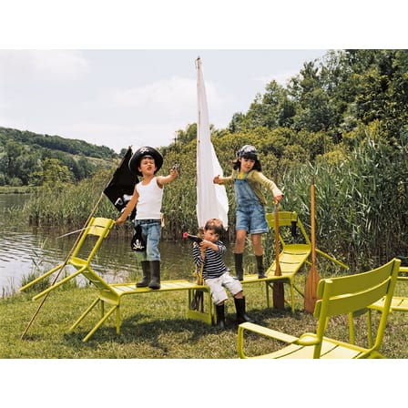 Banc Luxembourg métal vert / Table basse - 86 x 43 x H 40 cm - Fermob