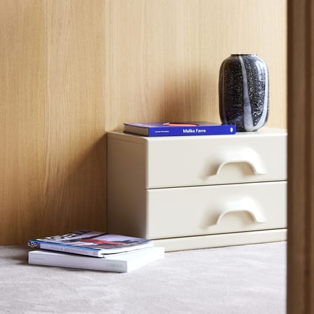 Table de chevet Chest of drawers bois beige / Rangement 2 tiroirs - L 60 x P 35 x H 35,2 cm - HK LIVING