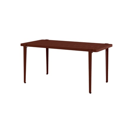 Table rectangulaire Midi métal rouge / 160 x 80 cm - 6 personnes - TIPTOE