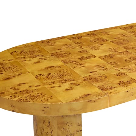 Table à rallonge Bond /Loupe de bois - Ø 114 jusqu'à 216 x 114 cm / 10 personnes - Jonathan Adler