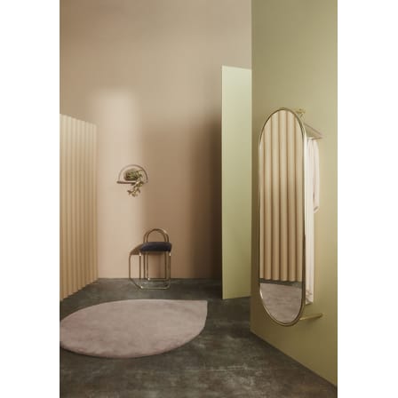 Miroir mural Angui or métal / Avec tringle intégrée - L 50 x H 145 cm / Seconde vie - AYTM