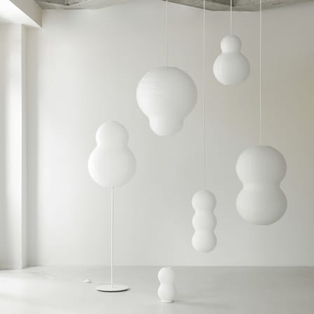 Abat-jour Puff Twist papier blanc / Papier de riz - Ø 50 x H 90 cm - Normann Copenhagen