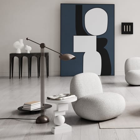 Beistelltisch Artist corian weiß / Ø 44 x H 50 cm – Faserbeton - 101 COPENHAGEN