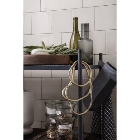 Carafe Ripple verre gris transparent / 1L - Verre strié - Ferm Living