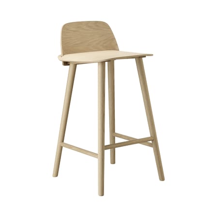 Chaise de bar Nerd bois naturel / H 65 cm - Muuto
