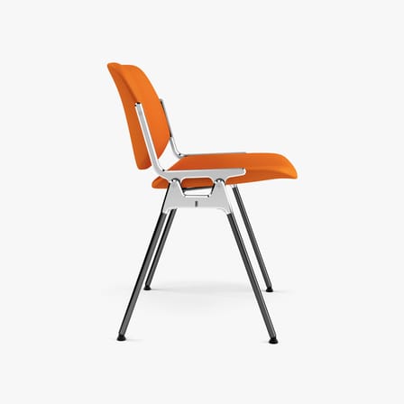 Chaise rembourrée DSC 106 tissu orange / Giancarlo Piretti, 1965 - ANONIMA CASTELLI