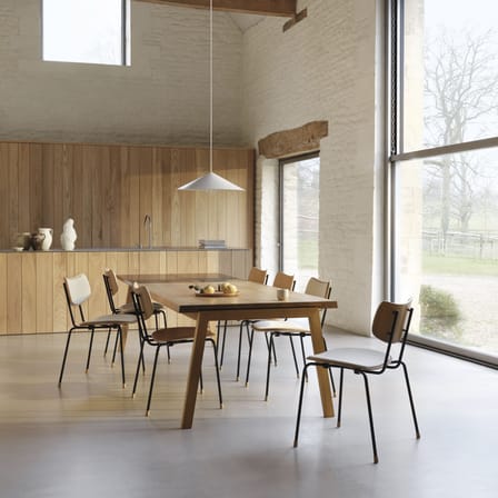 Chaise rembourrée VLA26P - Vega Chair cuir noir / Vilhelm Lauritzen, 1956 - CARL HANSEN & SON