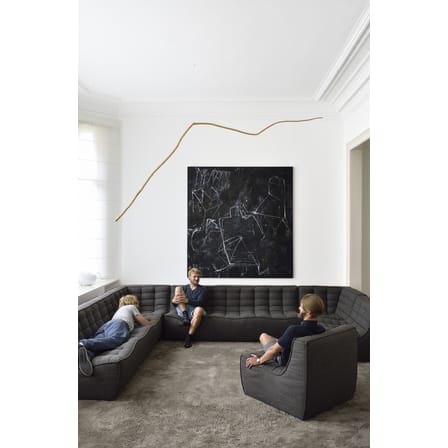 Chauffeuse d'angle N701 tissu gris / Module d'angle carré 90° - Ethnicraft