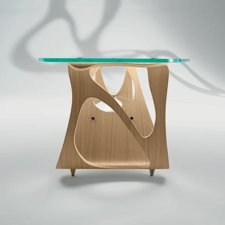Arabesco CM Coffee table glass natural wood / Carlo Mollino, 1949 - 129 x 53 x H 45 cm - Zanotta