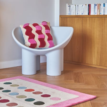 Coussin Wavy / 45 x 45 cm - Laine recyclée tissée main - COLORTHERAPIS