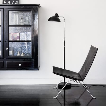 Fauteuil bas PK22 cuir noir / Poul Kjærholm, 1956 - Fritz Hansen
