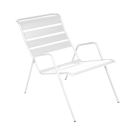 Fauteuil bas Monceau métal blanc / Empilable - Fermob