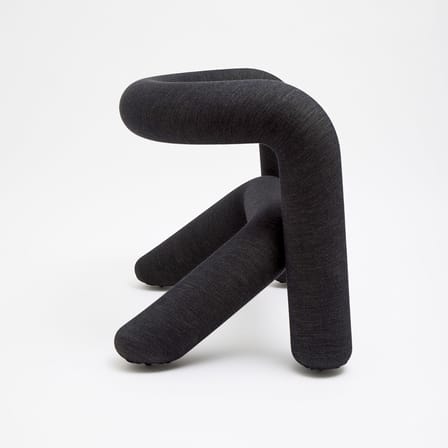 Fauteuil rembourré Extra Bold noir / Tissu Kvadrat mélangé - Moustache