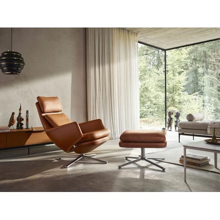 Fauteuil pivotant Grand Relax cuir marron / Pivotant & inclinable - Vitra