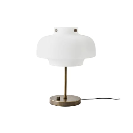 Lampe de table Copenhague SC13 LED verre blanc marron métal / Ø 33 cm - &tradition