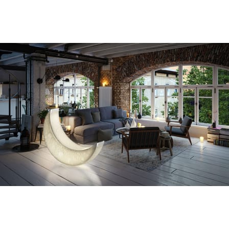 My Moon Outdoor floor lamp plastic material white / Luminous rocking chair - L 152 cm / Indoor-outdoor - Seletti