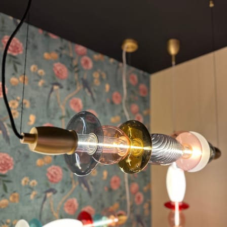 Léonor Horizontal Pendant glass grey / L 82 cm - ELEMENTS LIGHTING