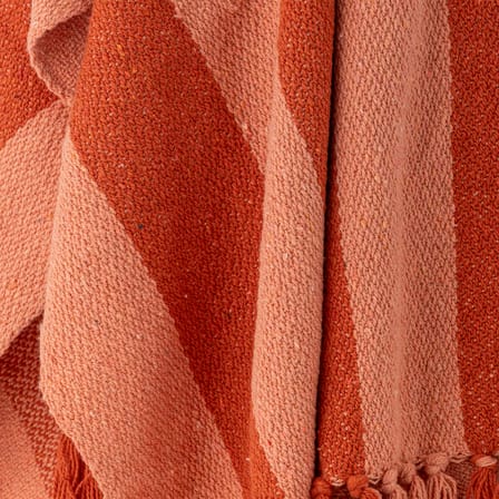 Plaid Frello tissu orange / 160 x 130 cm - Coton recyclé - Bloomingville