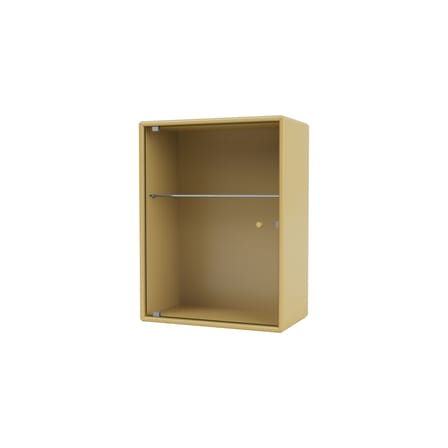 Armoire murale salle de bains Ripple bois jaune / L 35,4 x P 20 x H 46,8 cm - Verre ondulé - MONTANA