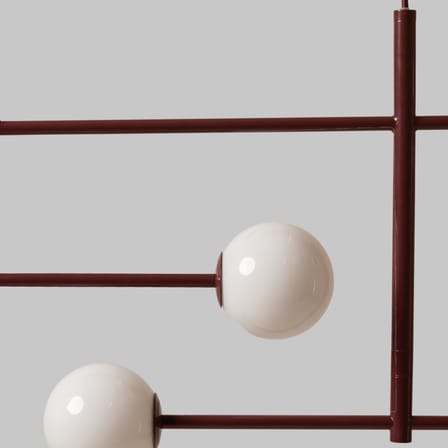 Sospensione Copenhagen metallo rosso / L 97 cm - Braccioli mobili - It's about Romi