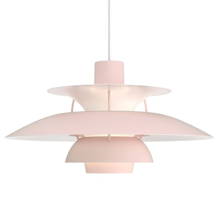 Suspension PH 5 Pastels métal rose / Ø 50 cm - Poul Henningsen, 1958 - Louis Poulsen