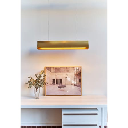 Suspension Respiro LED métal noir or / L 90 cm - DCW éditions